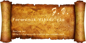 Ferencsik Viktória névjegykártya
